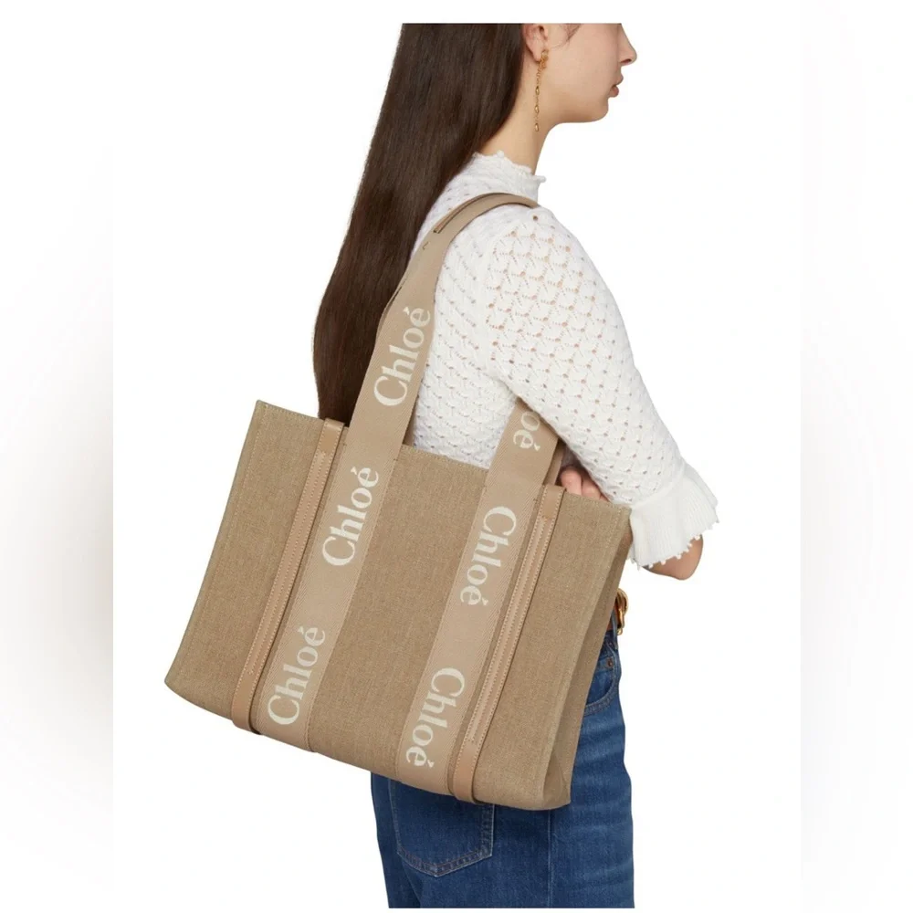 NWT CHLOÉ Medium Woody Tote Bag in Boyish Brown - Picture 2 of 12